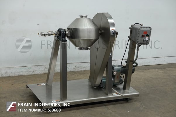 1.7 cu.ft. Paul O. Abbe #18, Stainless Steel, Roto Cone blender, 4" high cone shell with 10" top & bottom - Image 1