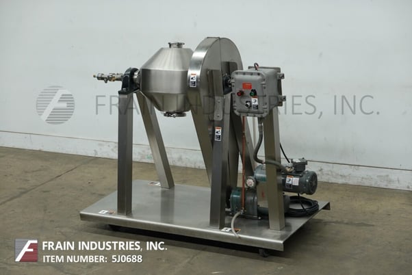 1.7 cu.ft. Paul O. Abbe #18, Stainless Steel, Roto Cone blender, 4" high cone shell with 10" top & bottom - Image 5