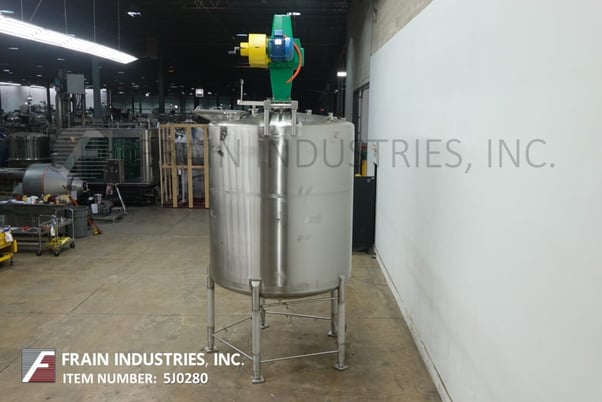 1600 gallon Crepaco, 316 Stainless Steel single wall dome top dish bottom processing tank, 78" ID x 96" deep - Image 3
