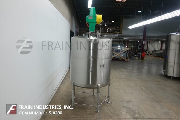 1600 gallon Crepaco, 316 Stainless Steel single wall dome top dish bottom processing tank, 78" ID x 96" deep - Image 4