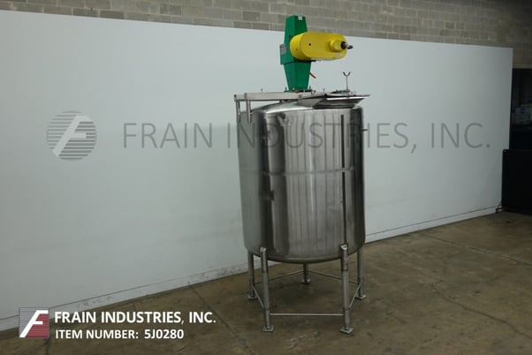 1600 gallon Crepaco, 316 Stainless Steel single wall dome top dish bottom processing tank, 78" ID x 96" deep - Image 5