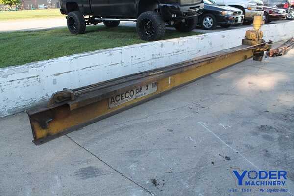 3 Ton, Aceco, jib crane with hoist, 180 degree arm rotate, 269" arm, 18' travel, #63908 - Image 1