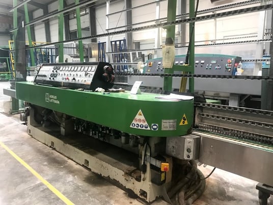 Lattuada TL-13-AV, Straight Line Glass Beveler, 13-spindle, 60 x 150 mm min. size, 3-5/16" min. area, 0.12 - - Image 1
