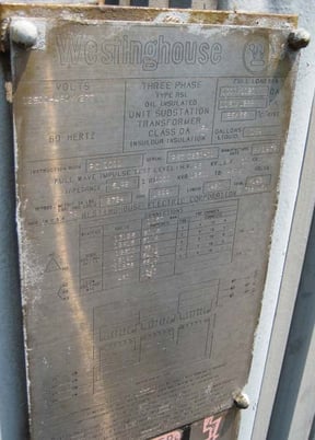 1000/1120/1150/1288 kVA, 12470 Delta Primary, 480/277 WYE Secondary, Westinghouse Substation - Image 4