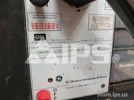 1600 Amps GE Thp Power Break Mo/bi (thp16) Mvt Plus Lshg, 1600 Amps Ct, 1600 Amps Rp - Image 5
