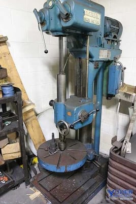 22" Cleereman #25C Round Column, single spindle drill, 5 HP, #4MT, 23-1/2" work table, #70266 - Image 1