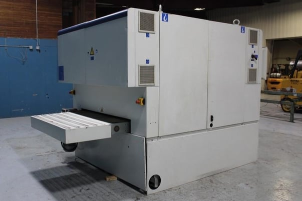 53" Dmc #SY-TC-1350, 4-Head Wide Belt, 6.8" workpiece thickness, 10" drum, 53" x 103" abrasive belt, 2012 - Image 9