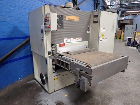 36" Timesavers #337-2, 2-Head Wide Belt, 37" x 75" abrasive belt, 6" opening, 60 FPM - Image 1