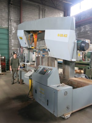 26" x 42" Hyd-Mech #H-26/42, 2 post horizontal bandsaw, 2-5/8" x 33' blade, 75-300 SFM, semi-auto PLC Control - Image 2