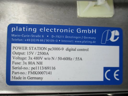 2500 Amp., 6 VDC, 480 VAC, Plating Electronic GMBH, power stations PE 3000, plating power supply - Image 7