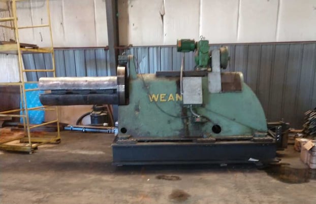 48" x 7" Wean, slitting line, 25000 lb., hydraulic pushoff, powered rotation, manual clamp & expansion - Image 3