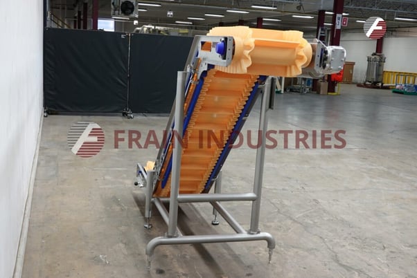 18" wide x 8' long, Marvu #260, inclined cleated conveyor, 1-1/2" high cleats set on 11-1/2 centers, 49" - Image 2