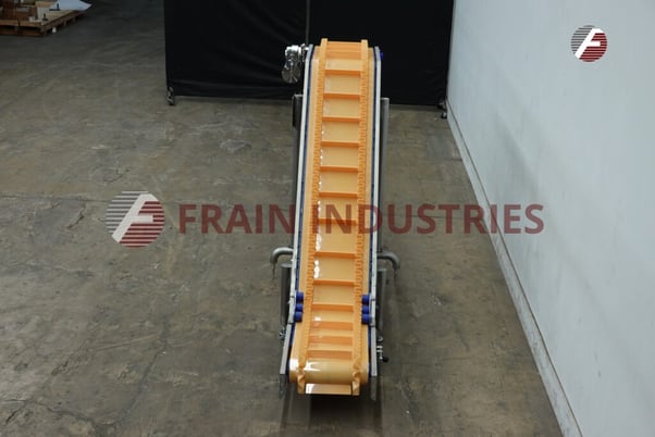 18" wide x 8' long, Marvu #260, inclined cleated conveyor, 1-1/2" high cleats set on 11-1/2 centers, 49" - Image 3