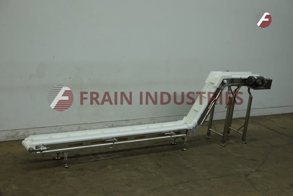 10" wide x 16.2' long, Dorner #SEC3A, inclined cleated conveyor, 1-1/2" high cleats set on 11-1/2" centers - Image 1