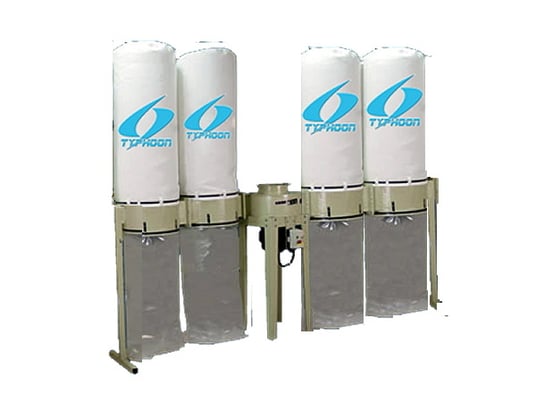 7500 cfm Extrema #DC-3150S-TYPHOON, modular dust collector, 4 fabric filter top bags, 15 HP, 25" steel blower - Image 1