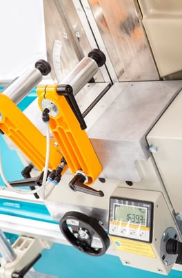 16-1/2" Atech #ZIGMA-02-SA, pneumatic double miter, (2) 16-1/2" diameter saw blades, max 164" at 90 degree - Image 4