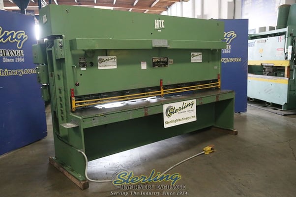 1/4" x 10' HTC #250-10A, 1" x3" x124" blade, 9 holddown, 36" front operated power back gauge w/ indicator - Image 3