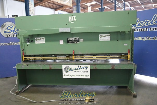 1/4" x 10' HTC #250-10A, 1" x3" x124" blade, 9 holddown, 36" front operated power back gauge w/ indicator - Image 4