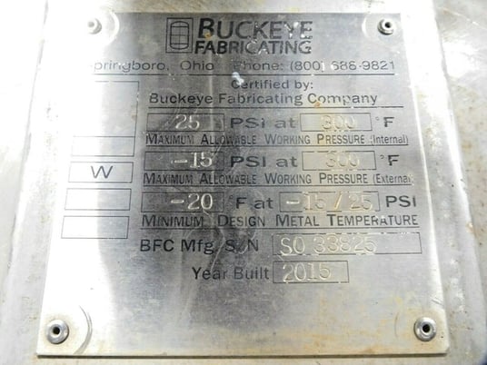 Buckeye fabricated coned Stainless Steel tank, -15/25 psi @ 300&deg;F, 2015 - Image 8