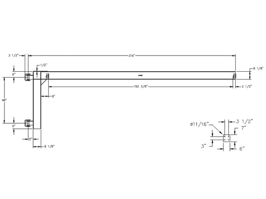 .25 Ton, Gorbel WC200, jib crane, 18' arm length, 200 degrees rotation, 2026, new - Image 2