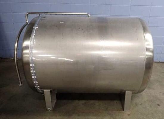 350 gallon Stainless Steel Horiz. Brewery tank, 41" diameter x 48" T/T - Image 5