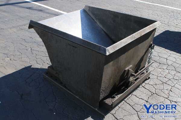 Roura self dumping hopper, 1/2 yard, 40" W x 50" L x 32" D inside, #75502 - Image 1