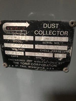 2000 cfm Torit #20-3FB, Cyclone Dust Collector, 1250- 2000 cfm - Image 3