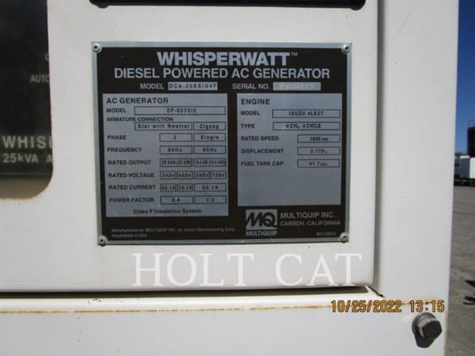 22 KW Multiquip DCA25SSIU4F, Mobile Generator Set, Diesel, 1800 RPM, 480 Volts, 12900 hours, 2013 - Image 7