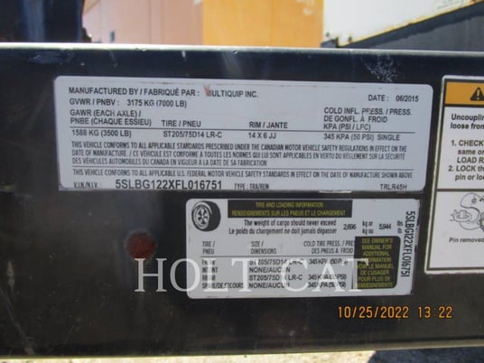40 KW Multiquip DCA45SSIU4F, Mobile Generator Set, Diesel, 1800 RPM, 480 Volts, 8470 hours, 2015 - Image 8