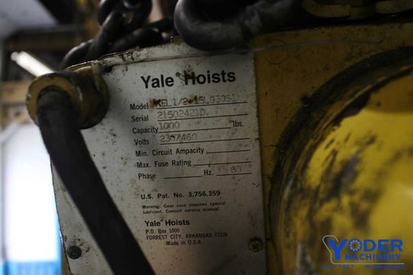 .5 Ton, Yale #KEL1/2-15LG30S1, chain hoist, 8' lift, manual trolley, chain box, #65764 - Image 3
