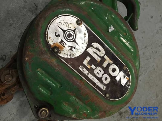 2 Ton, Jet #L-80, manual lift chain hoist, serial 2077, #64131 - Image 4