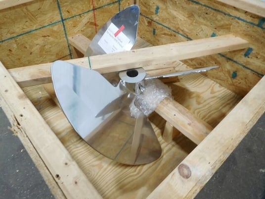 stainless elephant ear mixing impel, 3 blades, 28", 22-1/2" x 12", 316 Stainless Steel, 2" hole, new - Image 6