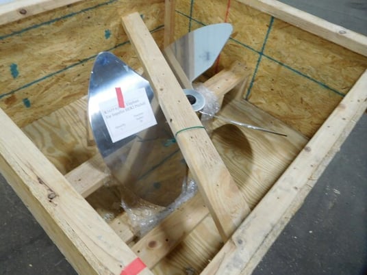 stainless elephant ear mixing impel, 3 blades, 28", 22-1/2" x 12", 316 Stainless Steel, 2" hole, new - Image 7