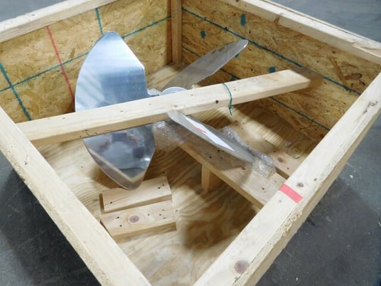 stainless elephant ear mixing impel, 3 blades, 28", 22-1/2" x 12", 316 Stainless Steel, 2" hole, new - Image 8