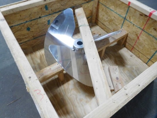 stainless elephant ear mixing impel, 3 blades, 28", 22-1/2" x 12", 316 Stainless Steel, 2" hole, new - Image 9