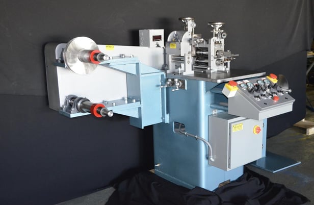 12" x 1.25" Ruesch #189, precision ring slitter payoff with double recoilers - Image 1