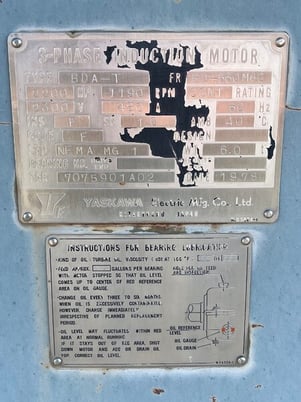 2200 HP 1190 RPM Yaskawa, Frame BD-560MDC, weather protected enclosure type 1, 2300 Volts, AE1110 - Image 1