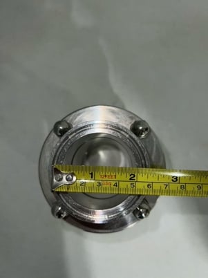 2" 316L In-Line Sight Glass Valve, Stainless Steel - Image 3