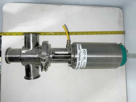2" Tri-Clover, Sanitary 3 way Air Actuated valve - Image 2