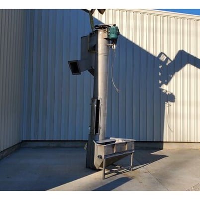 Vanmark, Stainless Steel Vertical Screw Auger hydrolift elevator, 15" vertical auger, 16" housing, 12" width - Image 2