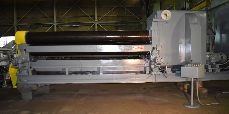 12' x 19/32" Bertsch #11, initial type plate bending roll, 15" dia top & bottom, air drop end - Image 2