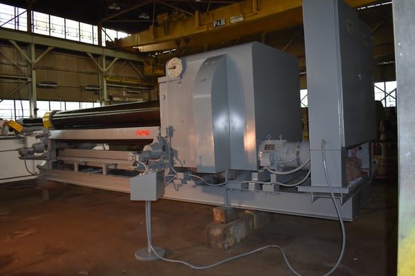 12' x 19/32" Bertsch #11, initial type plate bending roll, 15" dia top & bottom, air drop end - Image 3