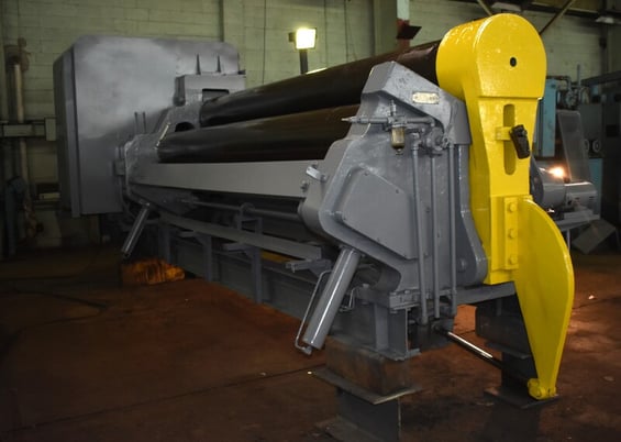12' x 19/32" Bertsch #11, initial type plate bending roll, 15" dia top & bottom, air drop end - Image 5