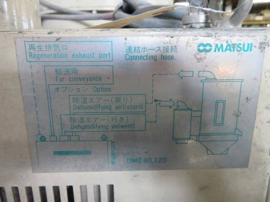 Matsui #DMZ-120, dehumidifying dryer, 120 cfm, 3 KW heater, includes hopper, 1995 - Image 6