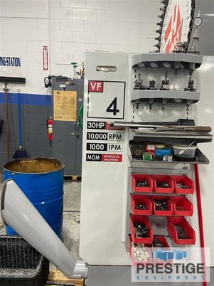 Haas #VF-4B, 50" X, Cat 40,10000 RPM, 30 HP, 40 side mount tool changer, chip auger, pre-wired 4th Axis - Image 8