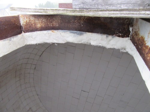 6'8" x 6' Netzsch Pebble Mill, alumina brick lined, 30 HP, 230/460 V., 15" x 15" door opening, 1984 - Image 9
