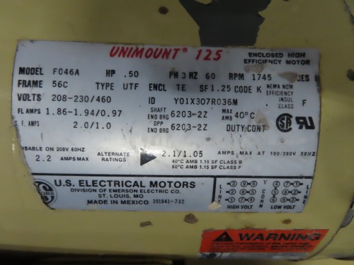Prater rotary airlock without rotor, 0.5 HP, 208-230/460 V., 3 phase, 1745 RPM - Image 3