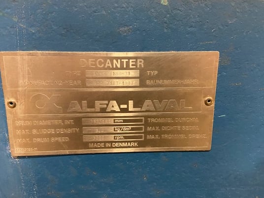 Alfa-Laval #AVNX418B-31, 316 Stainless Steel decanter centrifuge, refurbished - Image 6