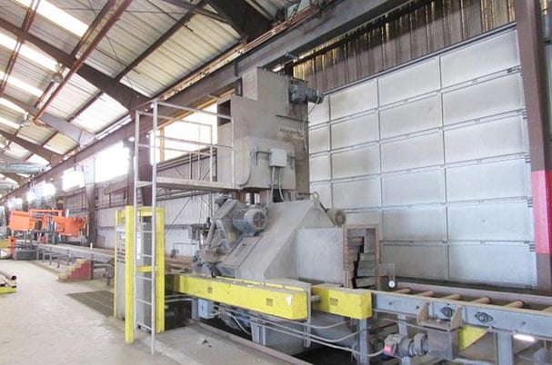 Pangborn #ES1885, small structural roll conveyor, 4 wheels, 25 HP per wheel, 2002 - Image 2