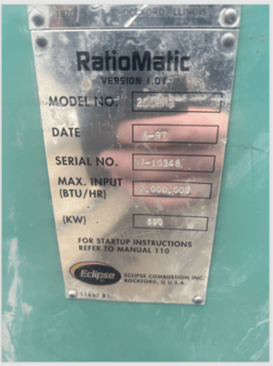 Eclipse RatioMatic #200RMS burner w/packaged blower, 2,000,000 BTU' s - Image 5